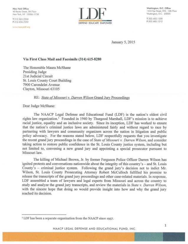 NAACP LDF Open Letter to Judge Maura McShane NAACP LDF Open Letter to Judge Maura McShane