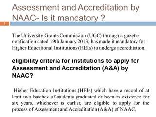 A Brief expression on National Assessment and Accreditation Council ...