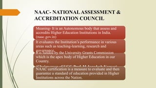 Comprehensive Overview of NAAC and NBA Accreditation Processes in ...