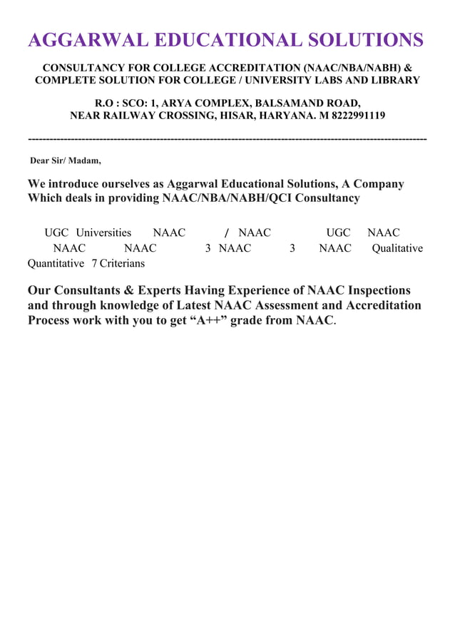 naac consultancy, best naac consultant, naac accreditation, NAAC project charges, PDF
