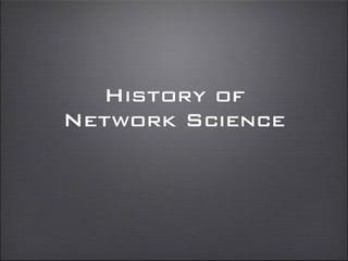 History of
Network Science
 