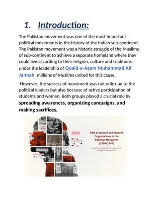 Role of students and women in Pakistan continents .docx