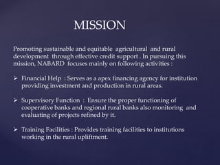 THE NATIONAL BANK FOR AGRICULTURE AND RURAL DEVELOPMENT NABARD WAS ESTABLISHED IN THE YEAR visual data 8