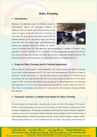 NABARD Dairy
Farming Project
 