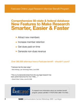 2   NABE Communications Section Workshop 2009 - Las Vegas
 