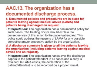 Access, Assessment and Continuity of Care (AAC) NABH | PPTX
