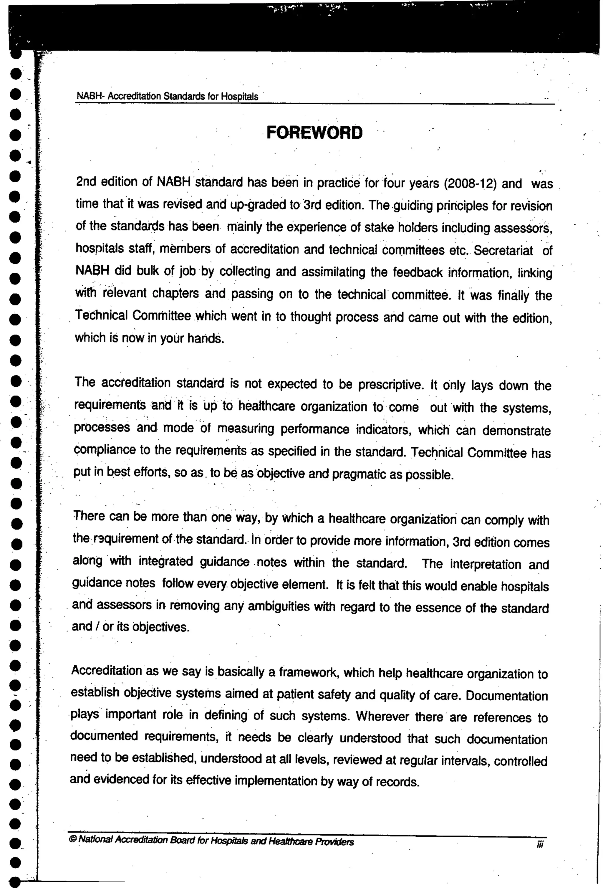 NABH Standards 3rd Edition