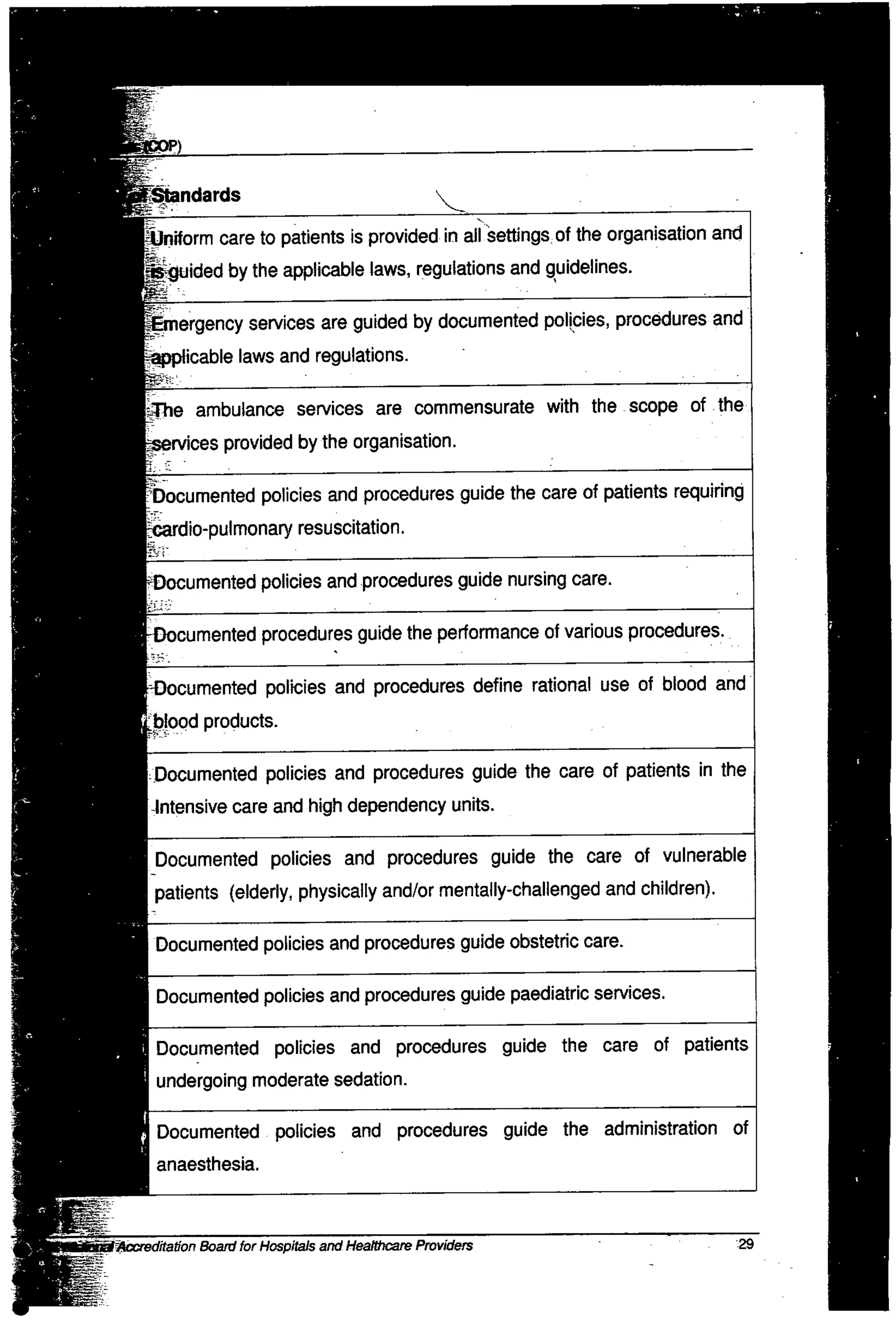 NABH Standards 3rd Edition