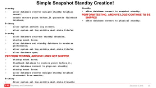 CSC Proprietary and Confidential 33December 4, 2016
Simple Snapshot Standby Creation!
 