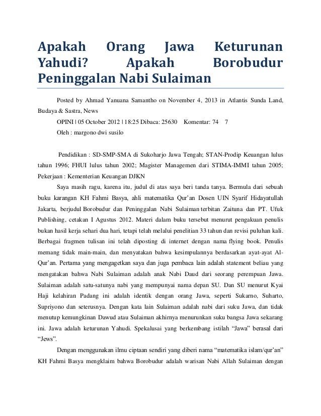 Nabi sulaiman dan jawa