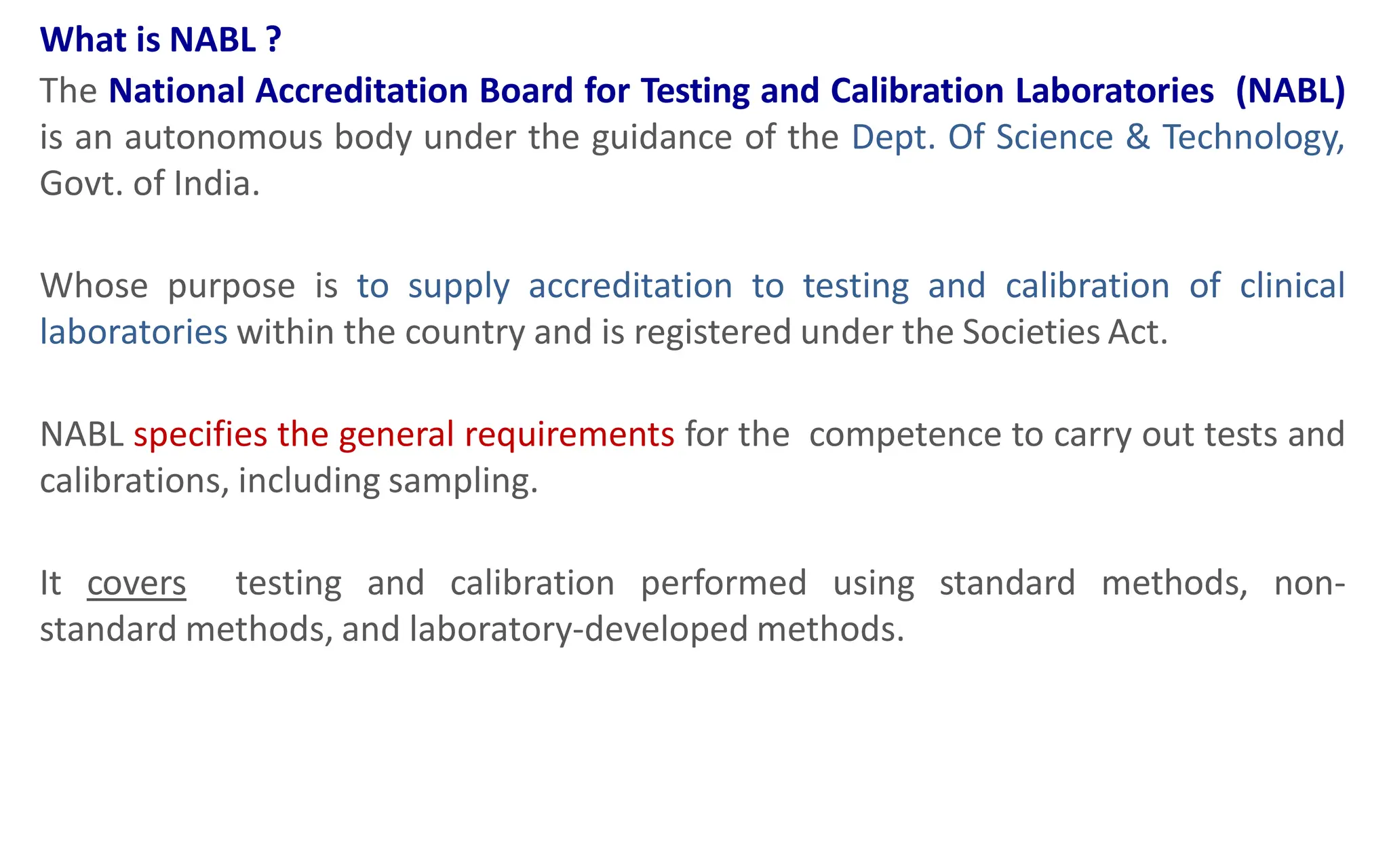 Testing Lab Accreditation National Accreditation Board for Testing and Calibration Laboratories | PDF