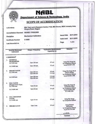 Nabl certificate for calibration | PDF