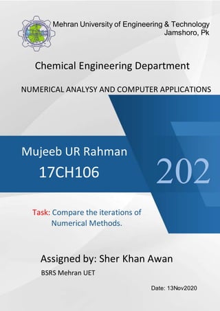 Numerical Analysis And Computer Applications Docx Numerical Analysis And Computer Applications Docx