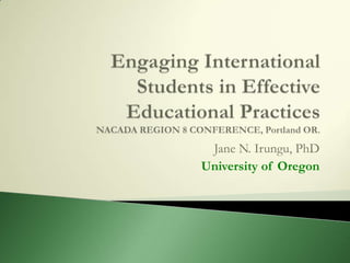 Jane N. Irungu, PhD
University of Oregon
 