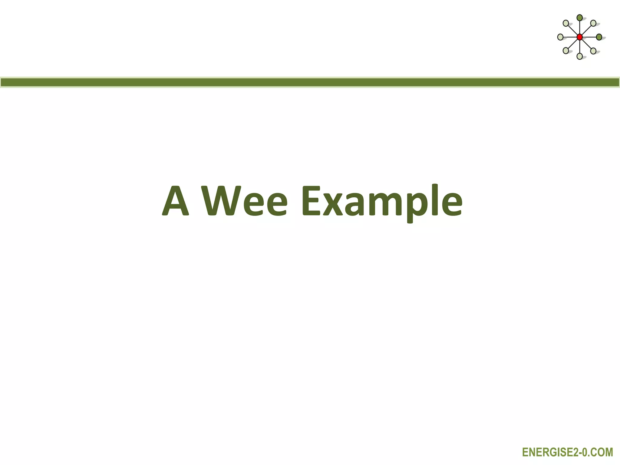 A Wee Example




                ENERGISE2-0.COM
 