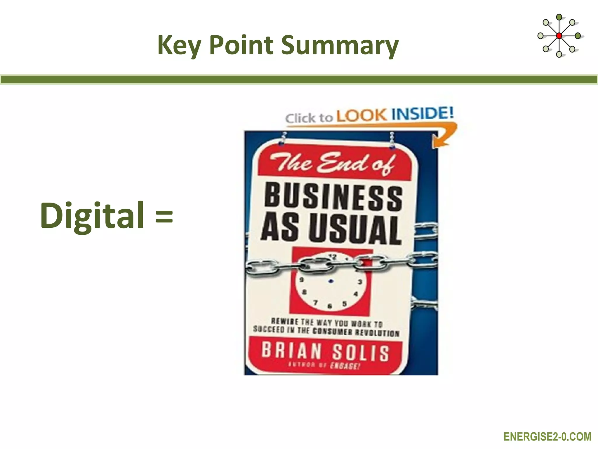 Key Point Summary




Digital =




                           ENERGISE2-0.COM
 