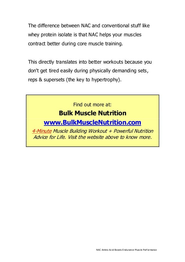 NAC Amino Acid Boosts Endurance Muscle Performance