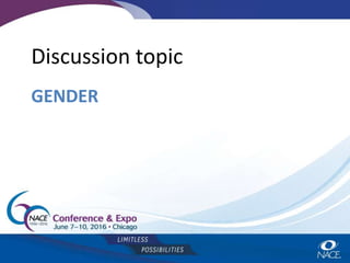GENDER
Discussion topic
 