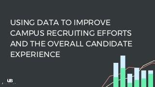 USING DATA TO IMPROVE
CAMPUS RECRUITING EFFORTS
AND THE OVERALL CANDIDATE
EXPERIENCE
 