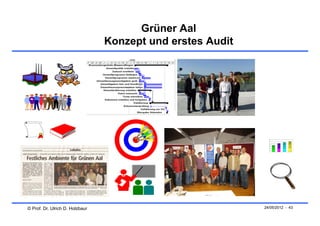 Grüner Aal
                                 Konzept und erstes Audit




© Prof. Dr. Ulrich D. Holzbaur                              24/05/2012 - 43
 