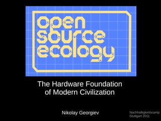 The Hardware Foundation
  of Modern Civilization

      Nikolay Georgiev     Nachhaltigkeitscamp
                           Stuttgart 2011
 