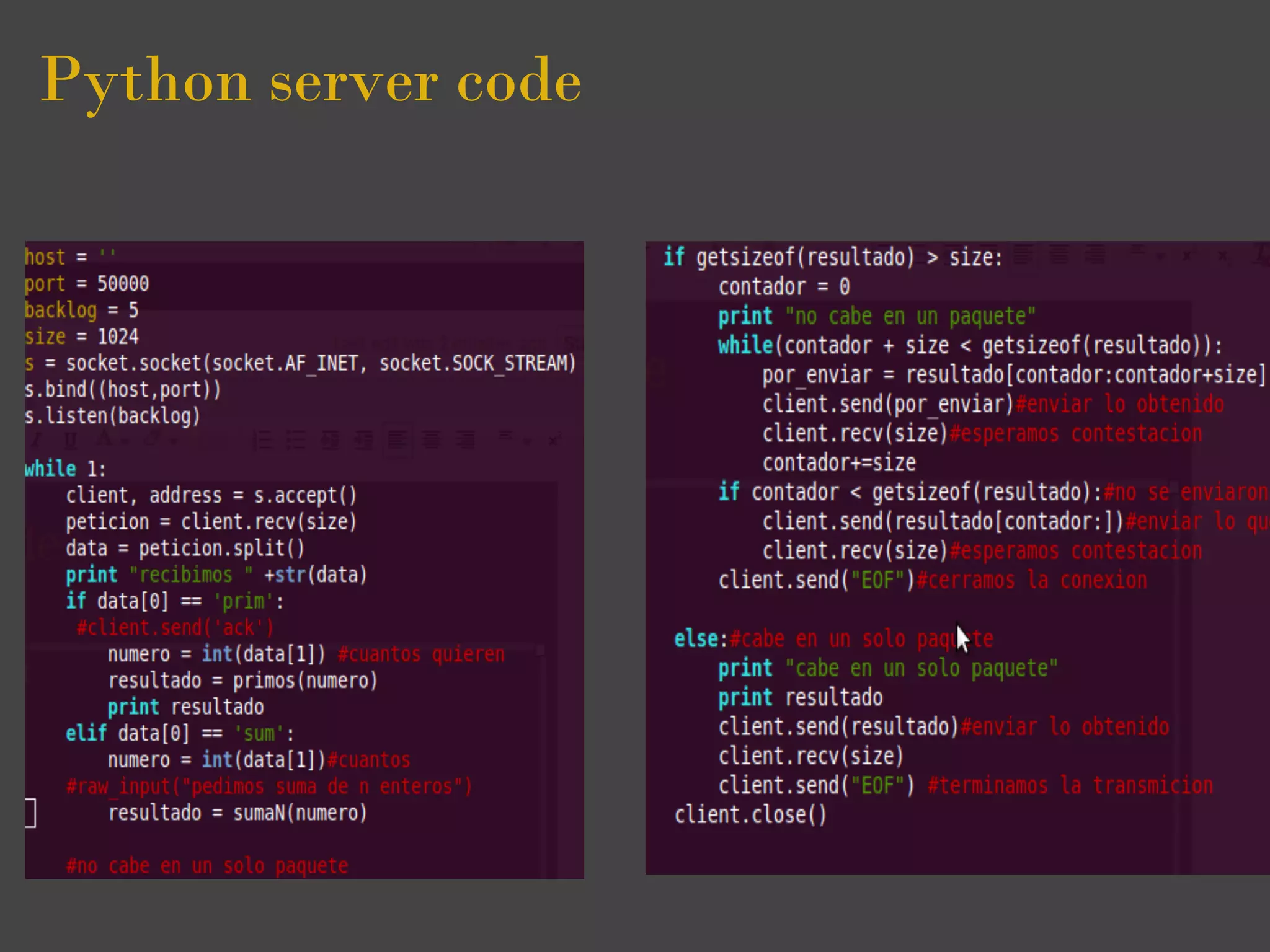 Python server code
 