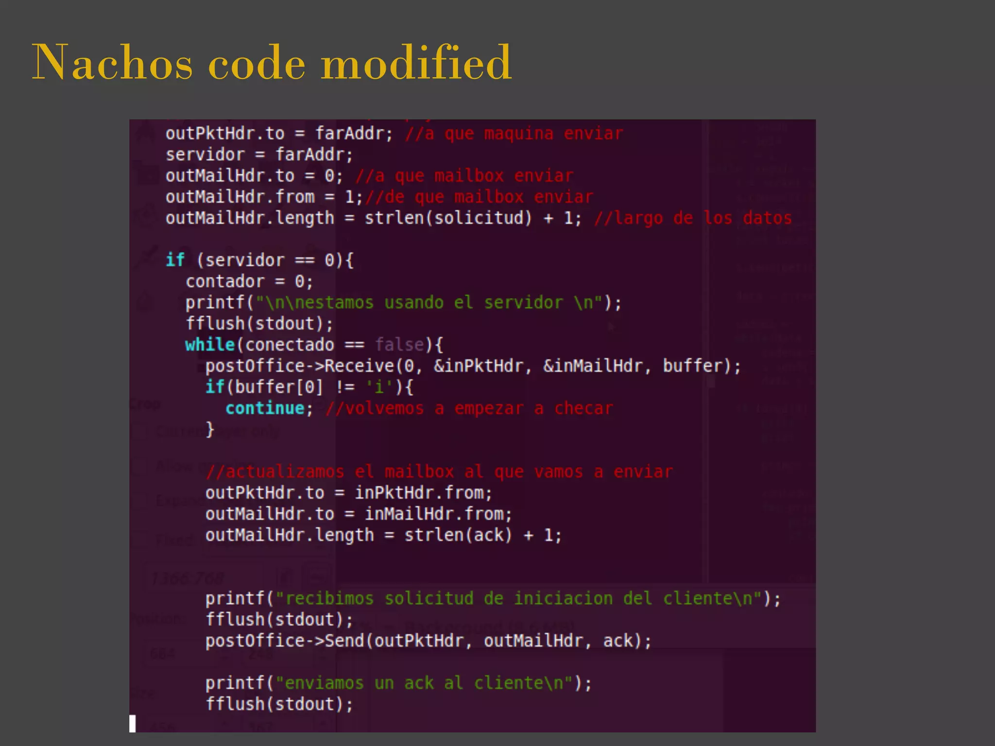 Nachos code modified
 