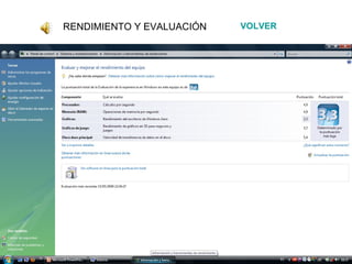 RENDIMIENTO Y EVALUACIÓN VOLVER 