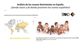 Análisis de los nuevos Nacimientos en España.
¿Donde nacen y de donde provienen los nuevos españoles?
 