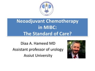 Neoadjuvant Chemotherapy
in MIBC:
The Standard of Care?
Diaa A. Hameed MD
Assistant professor of urology
Assiut University
 