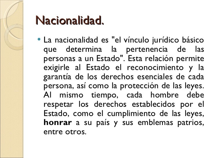 Nacionalidad Nacionalidad