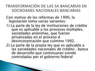 Nacionalización y privatización de la banca | PPSX