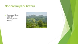 Nacionalni park Kozara
 Pokriva površinu
od 35 000
hektara planine
Kozare
 