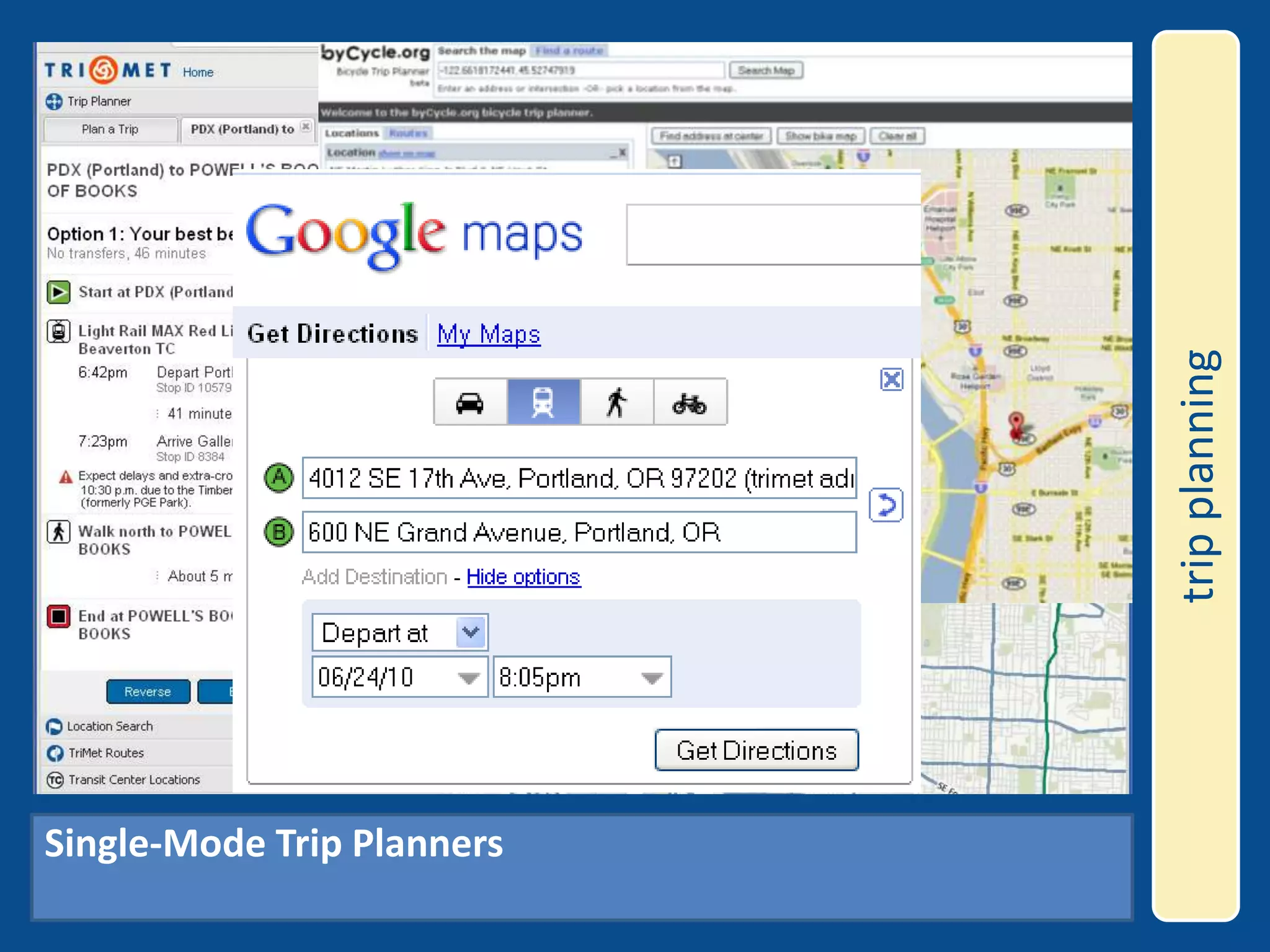 trip planningSingle-Mode Trip Planners