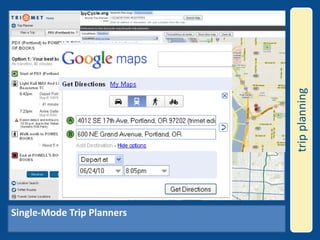 trip planningSingle-Mode Trip Planners