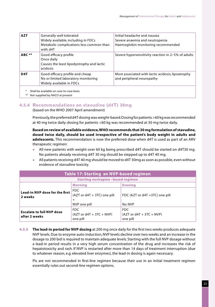Naco guidelines for hiv aids management