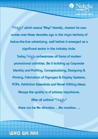 Naksha Advertising - Company Credentials