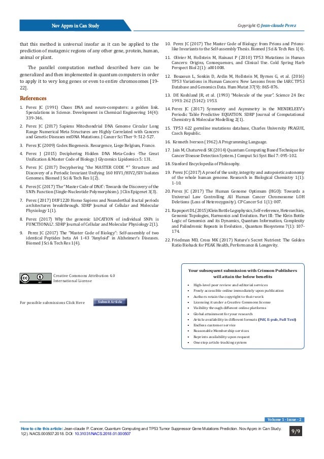 Cancer, Quantum Computing and TP53 Tumor Suppressor Gene Mutations Prediction_Crimson Publishers Slide 9