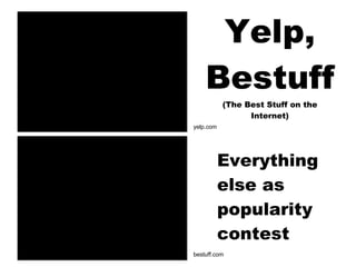 Yelp, Bestuff (The Best Stuff on the Internet) Everything else as popularity contest bestuff.com yelp.com 
