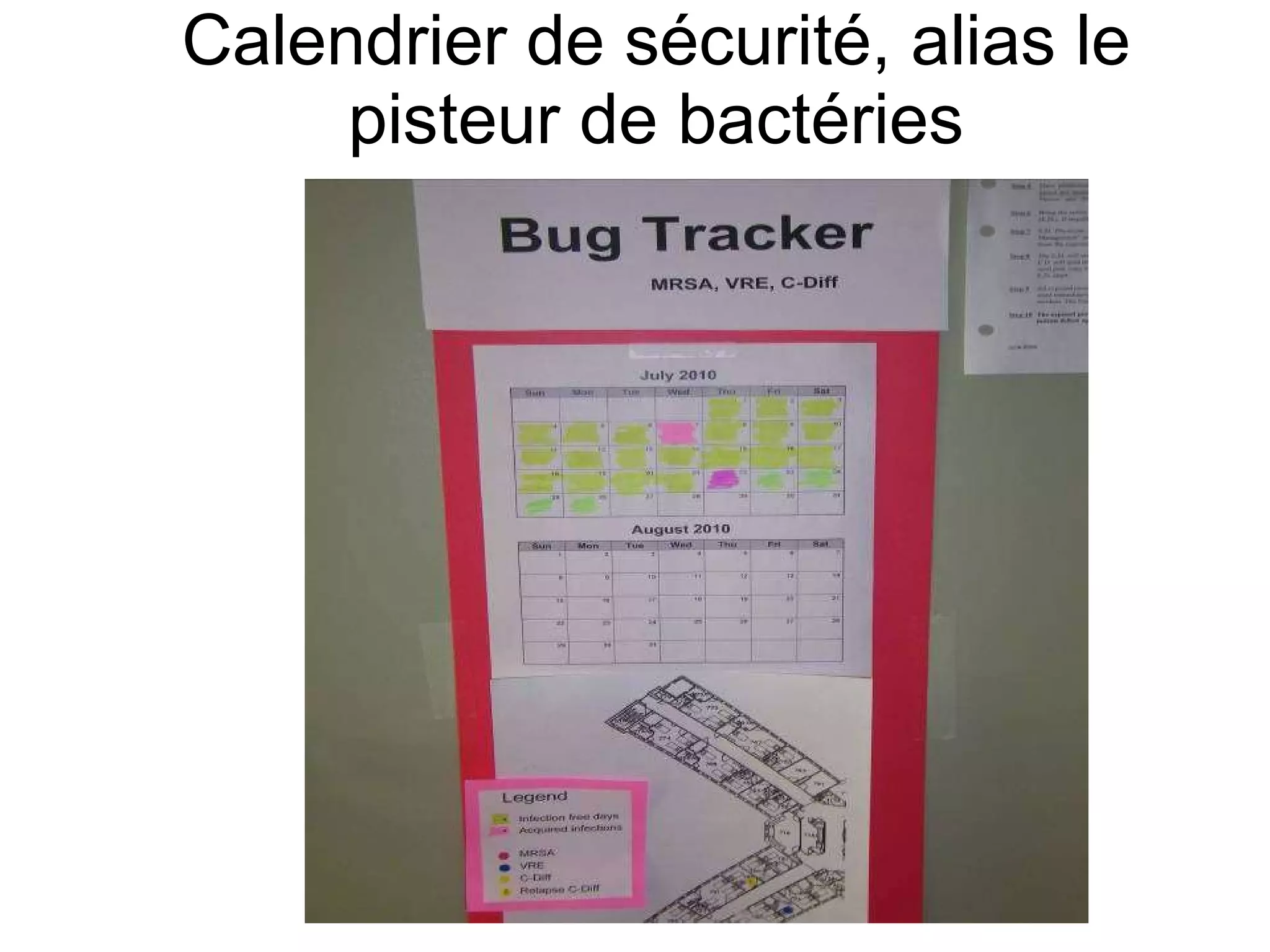 Calendrier de sécurité, alias le pisteur de bactéries 