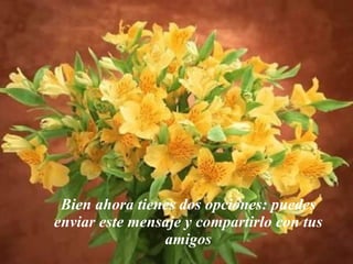 Bien ahora tienes dos opciones: puedes enviar este mensaje y compartirlo con tus amigos 