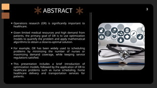 Operation Research Applications presentation | PPTX