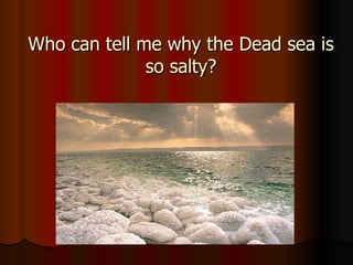 Who can tell me why the Dead sea is so salty? 