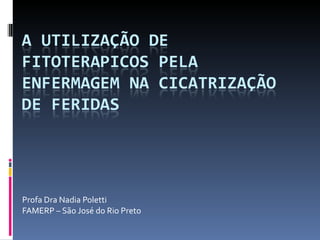 Profa Dra Nadia Poletti FAMERP – São José do Rio Preto  