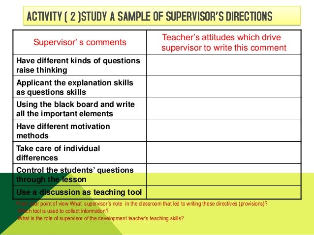 Write a classroom observation