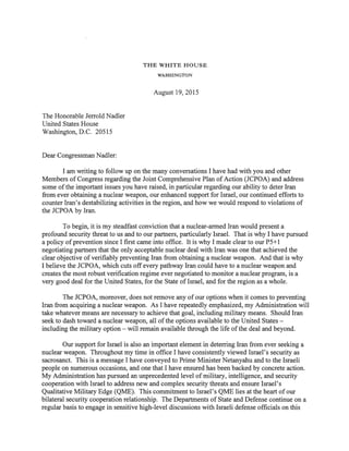 President Obama's Letter on Countering Iran
