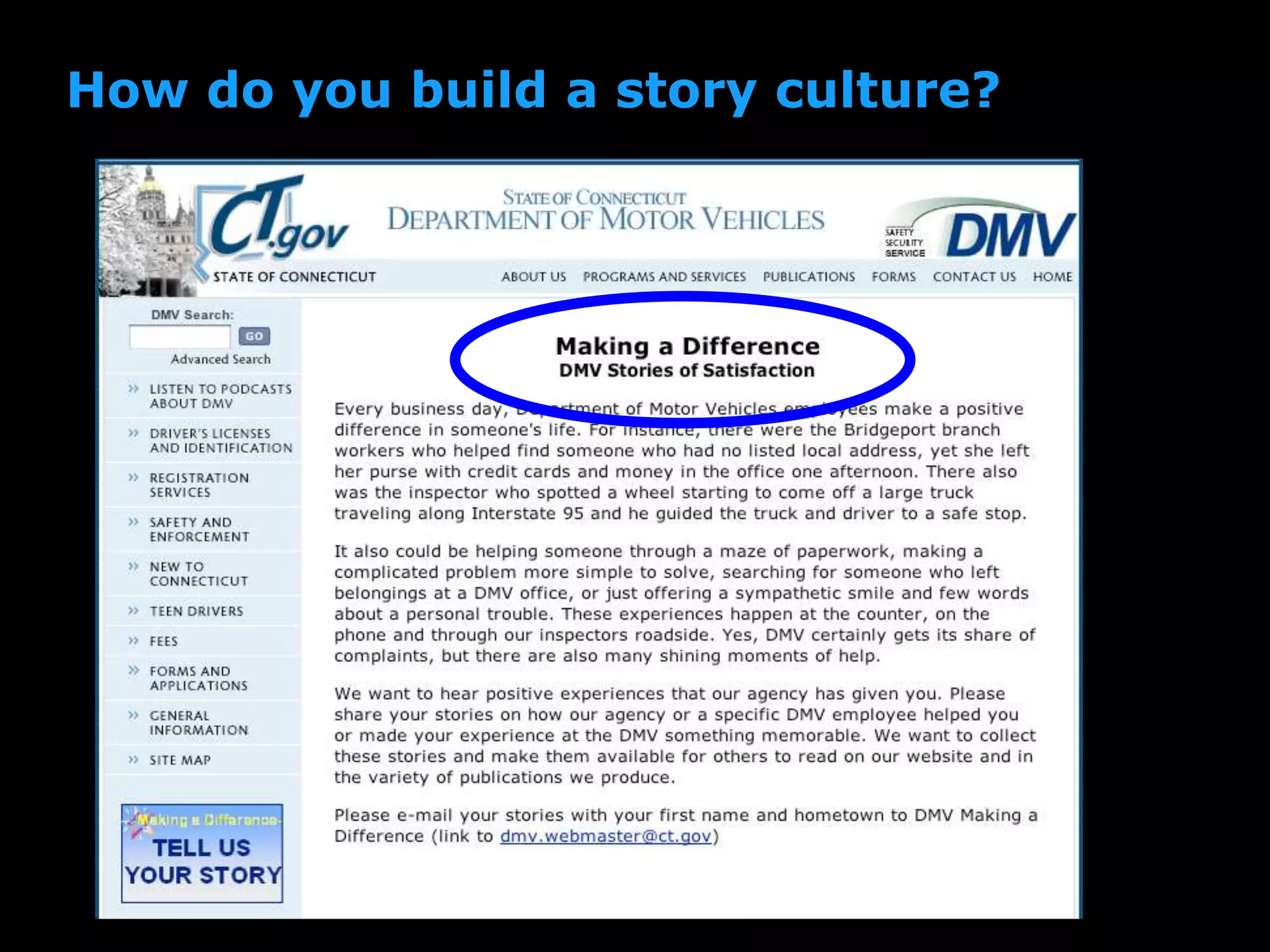 How do you build a story culture?
 