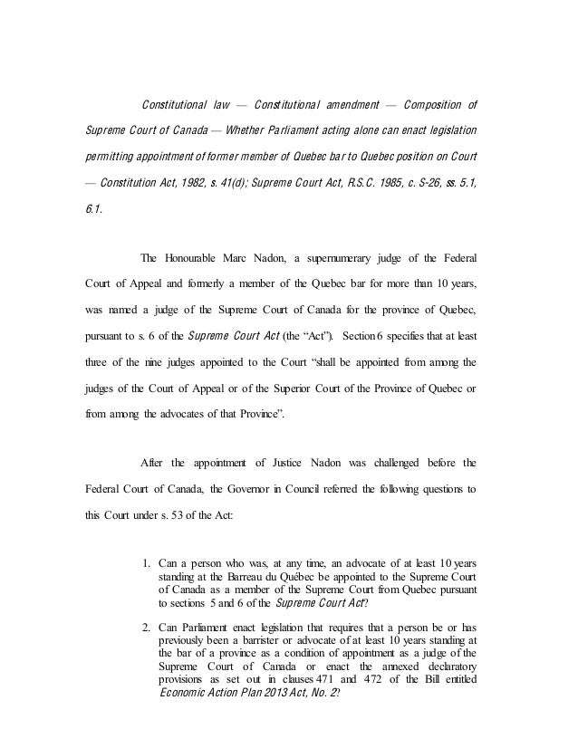 who appoints the judges of the supreme court of canada