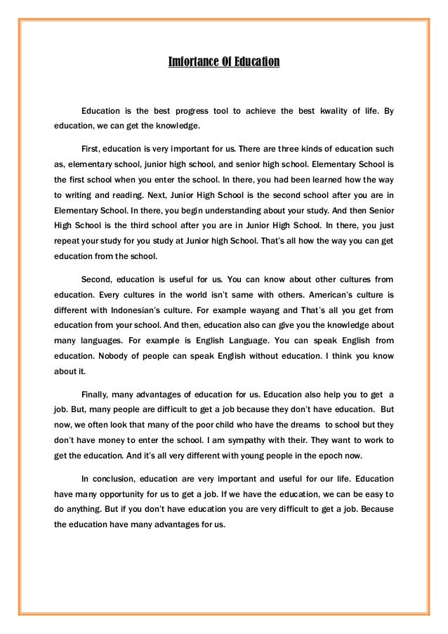 speech on education written