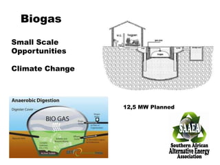 Biogas
Small Scale
Opportunities
Climate Change
12,5 MW Planned